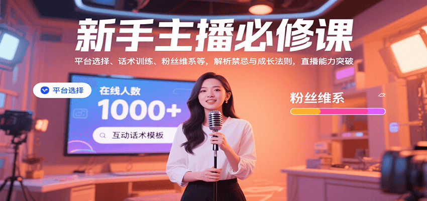 新手主播必修课：平台选择、话术训练、粉丝维系等，解析禁忌与成长法则，突破直播能力-七七项目网