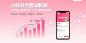 小红书运营体系课:通过大量实战案例拆解0-1000W爆款算法全攻略-七七项目网