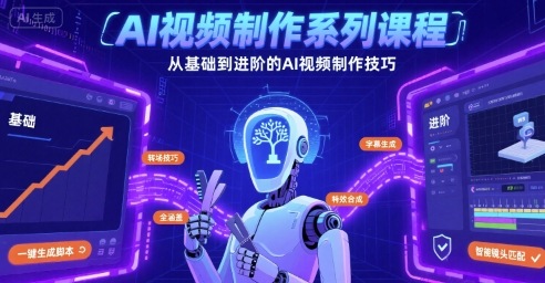AI视频制作系列课程，从基础到进阶的AI视频制作技巧全涵盖-七七项目网