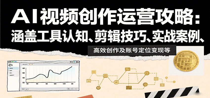 AI视频创作运营攻略：涵盖工具认知、剪辑技巧、实战案例、高效创作及账号定位变现等-七七项目网