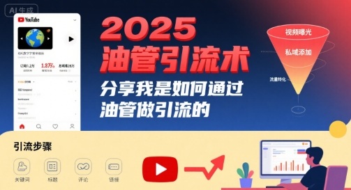 2025油管引流术，分享我是如何通过油管做引流的-七七项目网
