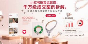 小红书珠宝运营课：千万级成交案例拆解，搭建高转化珠宝账号的核心方法-七七项目网