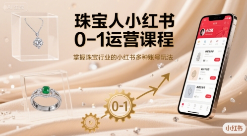 珠宝人小红书0-1运营课程，掌握珠宝行业的小红书多种账号玩法-七七项目网