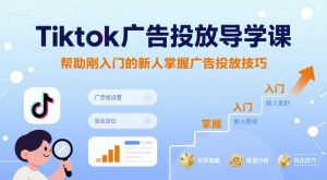 Tiktok广告投放导学课,帮助刚入门的新人掌握广告投放技巧-七七项目网