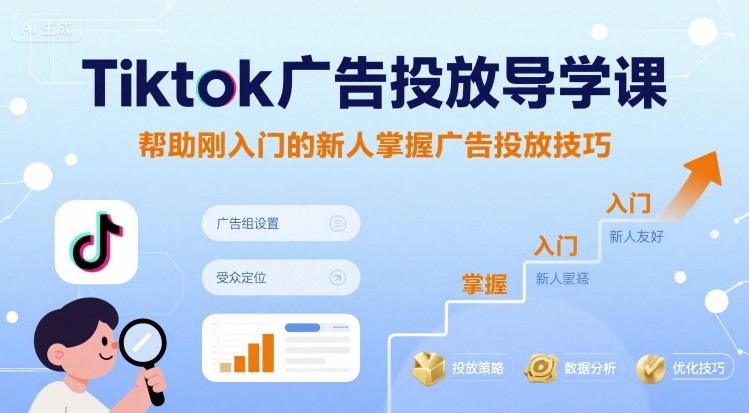 Tiktok广告投放导学课，帮助刚入门的新人掌握广告投放技巧-七七项目网