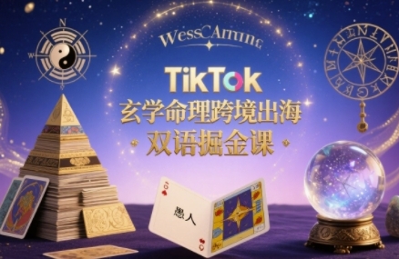 TikTok玄学命理跨境出海双语掘金课，手把手教你用命理知识精准直击海外用户痛点-七七项目网