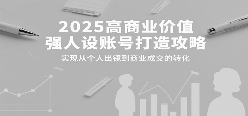 2025高商业价值强人设账号打造攻略，实现从个人出镜到商业成交的转化-七七项目网