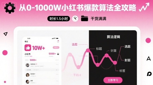 从0-1000W小红书爆款算法全攻略，时长1.5小时，干货满满-七七项目网