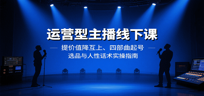 运营型主播线下课：提价值降互上、四部曲起号、选品与人性话术实操指南-七七项目网