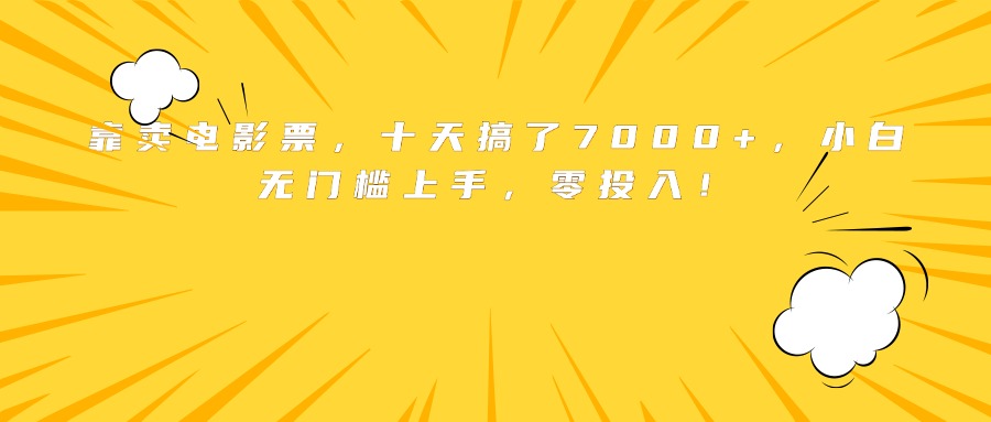 靠卖电影票，十天搞了7000+，小白无门槛上手，零投入！-七七项目网