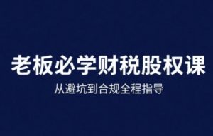 25年企业财税与股权实战课,从避坑到合规全程指导-七七项目网