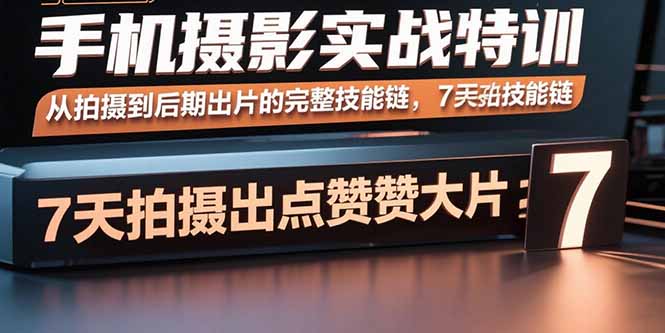 手机摄影实战特训，从拍摄到后期出片的完整技能链，7天拍出点赞大片-七七项目网