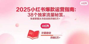 2025小红书爆款运营指南:38个独家流量秘笈,快速掌握从冷启动到月销5万+-七七项目网