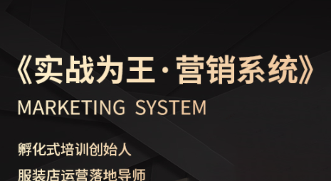 老杨·服装老板必修课《实战为王-营销系统》实现业绩被动式增长-七七项目网