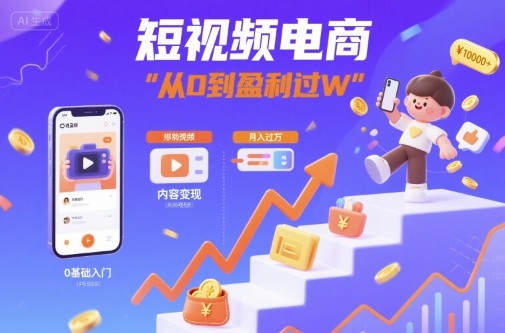 短视频电商：短视频变现从0到盈利过W-七七项目网