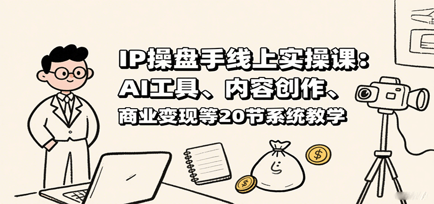IP操盘手线上实操课：AI工具、内容创作、商业变现等20节系统教学-七七项目网