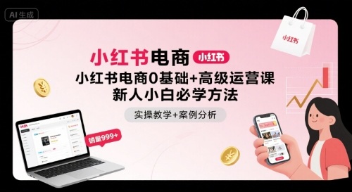 小红书电商0基础+高级运营课，新人小白必学方法，实操教学+案例分析-七七项目网