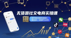 无货源社交电商实操课，绕开传统互联网电商模式，撒豆成兵，实现跨平台交易-七七项目网
