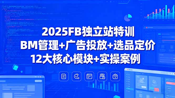 2025FB独立站特训，BM管理+广告投放+选品定价，12大核心模块+实操案例-七七项目网
