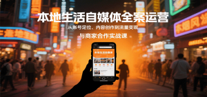 本地生活自媒体全案运营，从账号定位、内容创作到流量变现与商家合作实战课-七七项目网