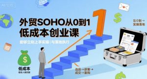 外贸SOHO从0到1低成本创业课,能够立刻上手实操与落地执行-七七项目网