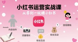 小红书运营实战课，从零到一玩賺小红书-七七项目网