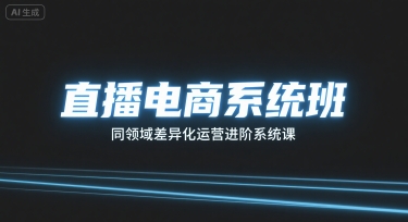 直播电商系统班，同领域差异化运营进阶系统课-七七项目网