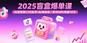 2025盲盒爆单课,抖店搭建+5天起号+私域变现,单月GMV突破10万-七七项目网