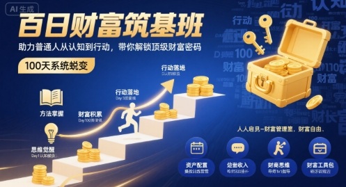 百日财富筑基班，助力普通人从认知到行动，带你解锁顶级财富密码-七七项目网