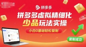 拼多多虚拟精细化少品玩法实操，小白0基础轻松复制-七七项目网