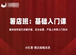 小红薯薯店商城卖货,基础入门课,教你如何进行店铺开通、后台设置、产品上传等入门知识-七七项目网