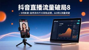 抖音直播流量破局8-9月新课:自然流与千川双轨运营,从0到1流量突破-七七项目网