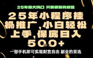 微信小程序挂G推广,解放双手,保底日入5张【揭秘】-七七项目网