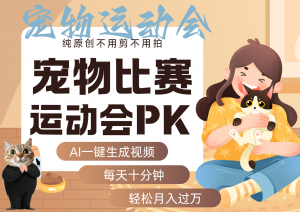 AI萌宠运动员跳水 射击 篮球 足球比赛 每天十分钟 附详细提示词文案库 代替做...-七七项目网