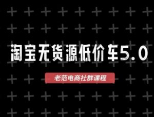 淘宝无货源价车5.0,2025最新VIP淘宝无货源课程,1688代发,蓝海选品,零成本创业首选(更新)-七七项目网