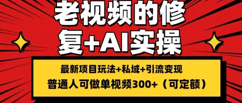 修复老视频的玩法，搬砖+引流的变现(可持久)，单条收益300+【揭秘】-七七项目网