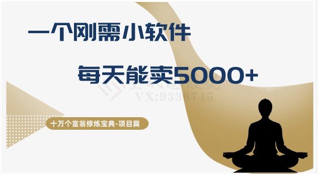 十万个富翁修炼宝典之17.一个刚需小软件，每天能卖5000+-七七项目网