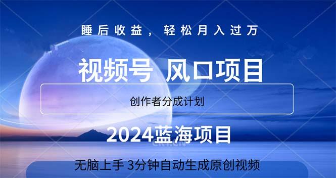 2024蓝海项目，3分钟自动生成视频，月入过万-七七项目网