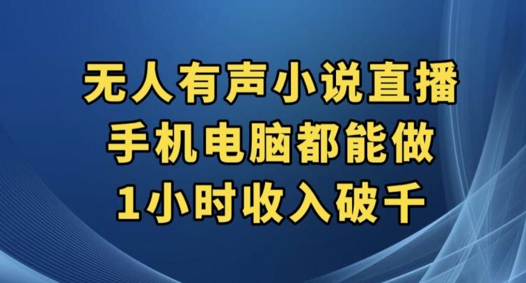 抖音无人有声小说直播，手机电脑都能做，1小时收入破千【揭秘】-七七项目网
