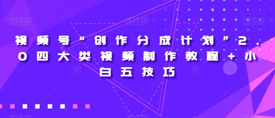 视频号“创作分成计划”2.0四大类视频制作教程+小白五技巧【揭秘】-七七项目网