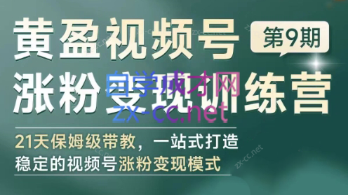 黄盈·视频号涨粉变现训练营-七七项目网