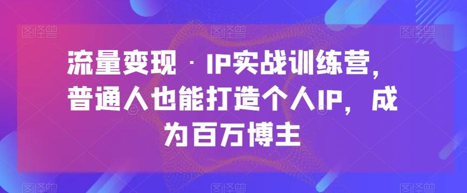 流量变现·IP实战训练营，普通人也能打造个人IP，成为百万博主-七七项目网