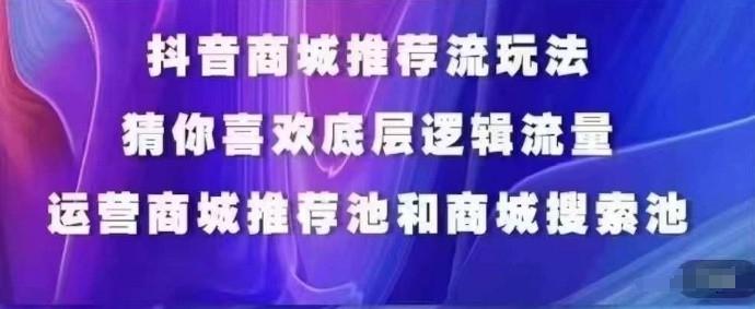 抖音商城运营课程，猜你喜欢入池商城搜索商城推荐人群标签覆盖-七七项目网