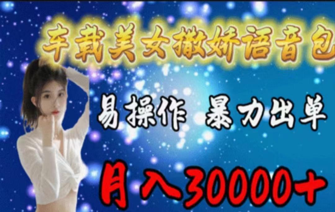 车载美女撒娇语音包，执行就出单，月入3000＋，小白看完课程就能马上实操-七七项目网