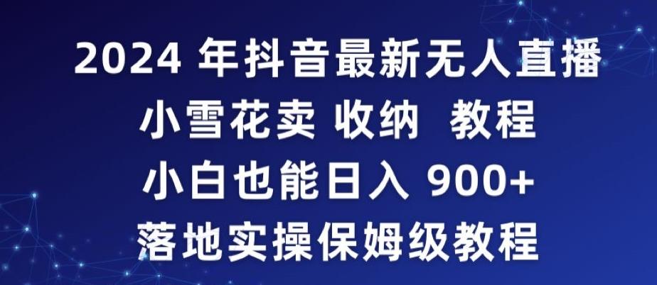 2024年抖音最新无人直播小雪花卖收纳教程，小白也能日入900+落地实操保姆级教程【揭秘】-七七项目网