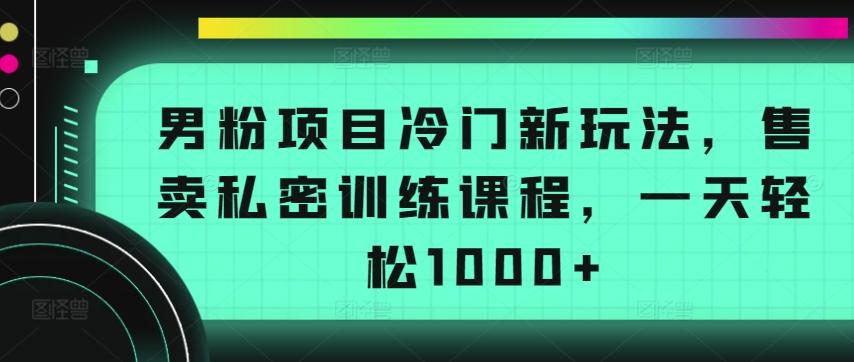 男粉项目冷门新玩法，售卖私密训练课程，一天轻松1000+【揭秘】-七七项目网