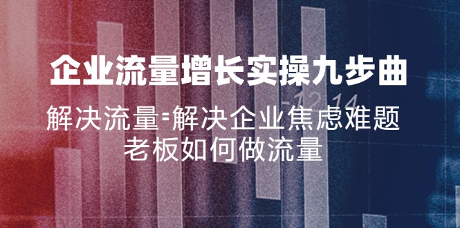 企业流量增长实战九步曲，解决流量=解决企业焦虑难题，老板如何做流量-七七项目网