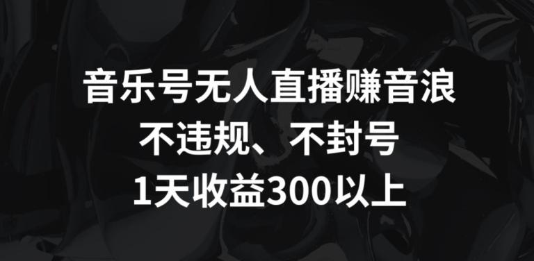 音乐号无人直播赚音浪，不违规、不封号，1天收益300+【揭秘】-七七项目网