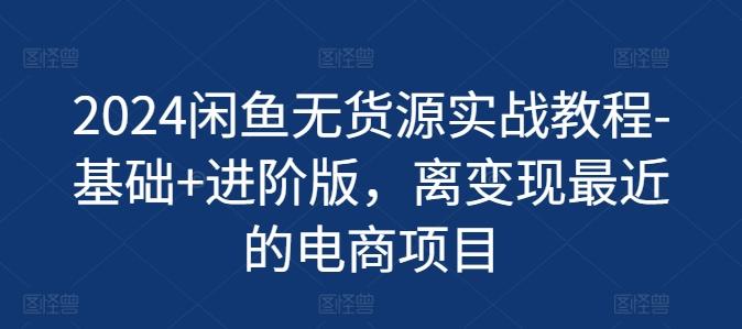2024闲鱼无货源实战教程-基础+进阶版，离变现最近的电商项目-七七项目网