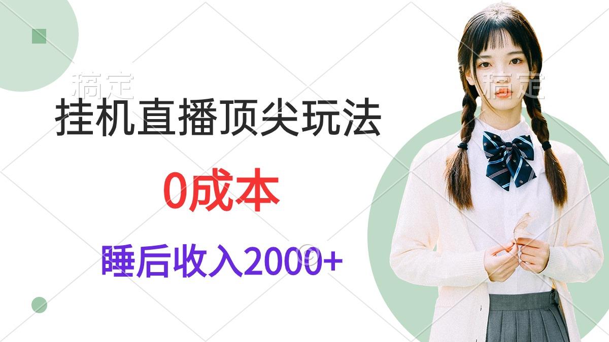 (9715期)挂机直播顶尖玩法，睡后日收入2000+、0成本，视频教学-七七项目网